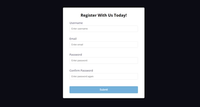 JavaScript Form Validator project preview